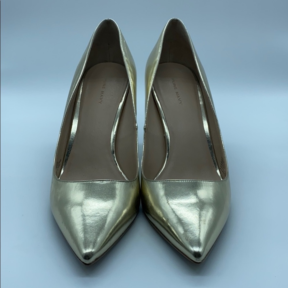Pure Navy Gold Pumps Size 10M